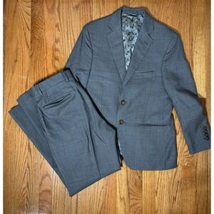 CYP Double 2 Button Suit Men's 38 Pants 30/28 Grey Plaid Preppy Designer Career
